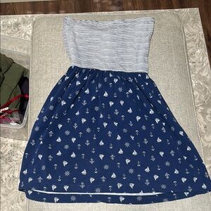 Nautical Blue and White Dress